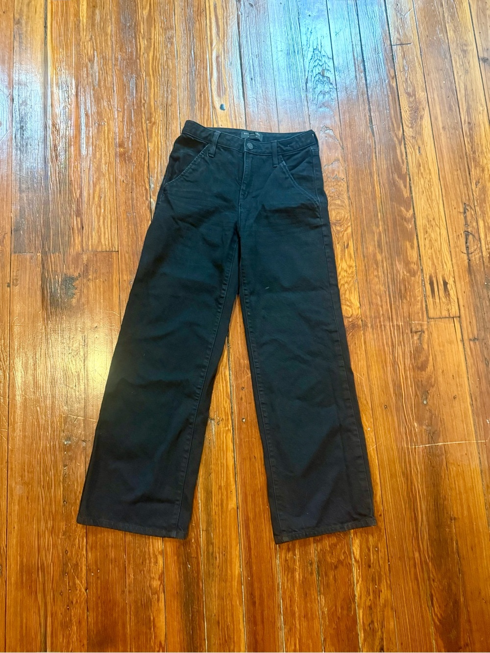 Black Wide-Leg High-Waist denim size 25 R